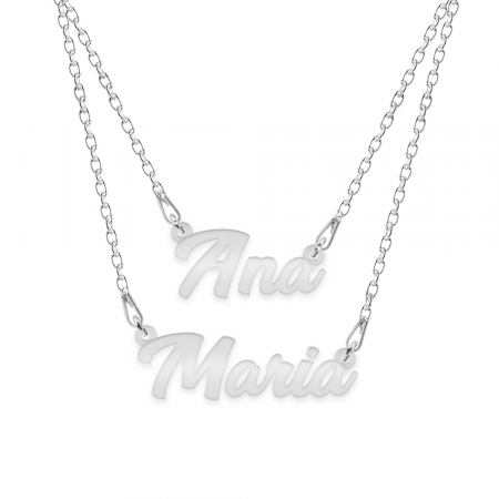 Lantisoare cu nume - Double Name - Colier personalizat cu doua nume din argint 925