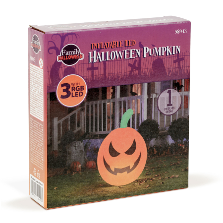 Dovleac de Halloween gonflabil cu RGB LED - 40 cm [2]