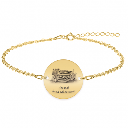 Bratari personalizate - Doxa - Bratara personalizata educatoare din argint 925 placat cu aur galben 24K
