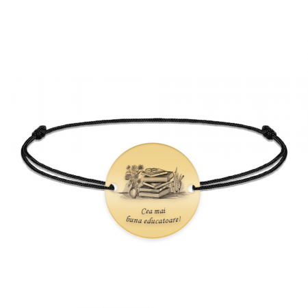 Doxa - Bratara personalizata snur educatoare din argint 925 placat cu aur galben 24K [2]