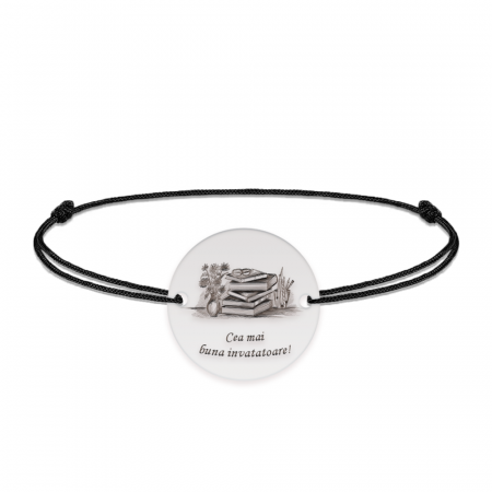 Bijuterii personalizate - Doxa - Bratara personalizata snur invatatoare din argint 925