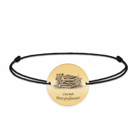 Doxa - Bratara personalizata snur profesoara din argint 925 placat cu aur galben 24K [2]