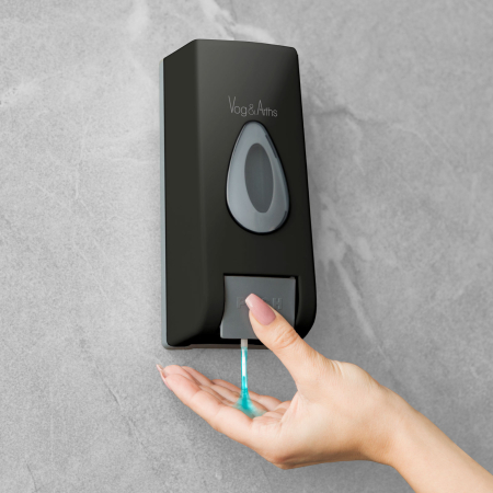 Pentru casa - Dozator de săpun cu pompă manuală - 350 ml - perete negru