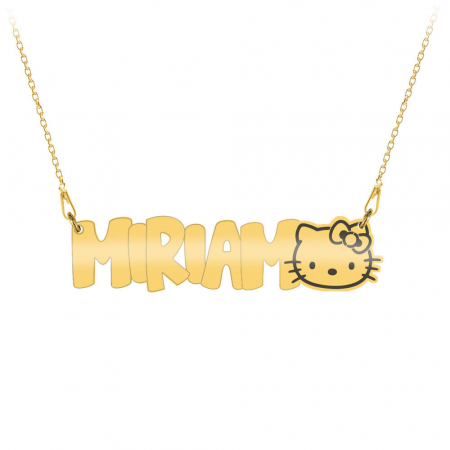 Bijuterii placate cu aur - Ellis - Colier pentru copii din argint 925 placat cu aur galben 24K personalizat cu nume