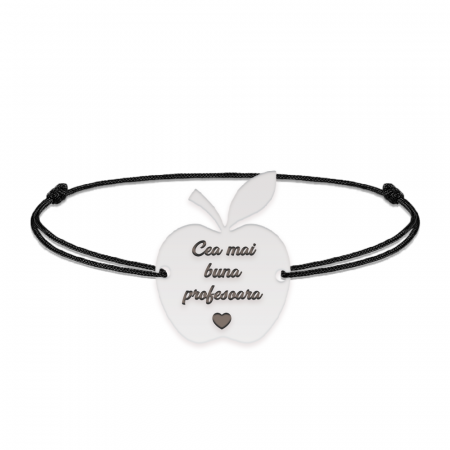 Bijuterii personalizate - Elma - Bratara personalizata snur profesoara din argint 925