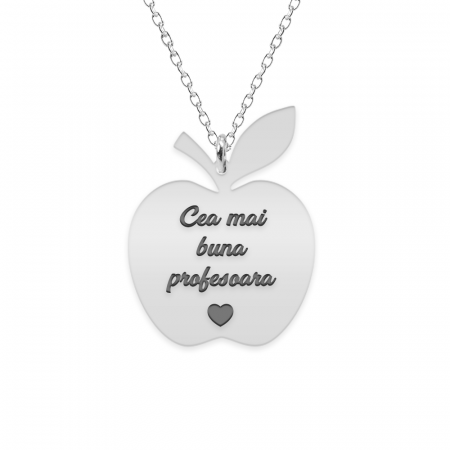 Lantisoare cu text personalizat din argint - Elma - Colier personalizat profesoara din argint 925