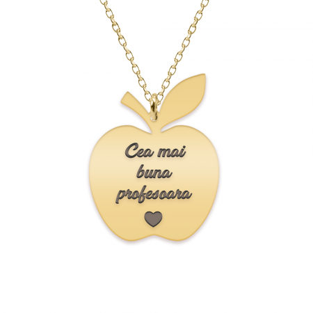 Bijuterii placate cu aur - Elma - Colier personalizat profesoara din argint 925 placat cu aur galben 24K