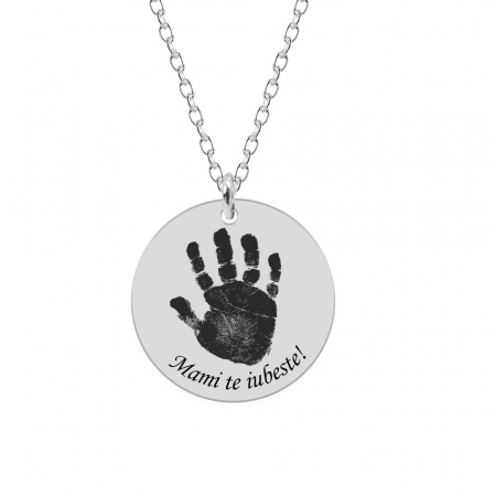 Lantisoare cu text personalizat din argint - Emma- Colier personalizat din argint - banut