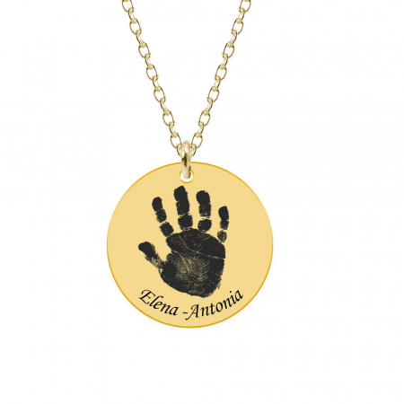 Bijuterii placate cu aur - Emma- Colier personalizat din argint placat cu aur galben 24K - banut