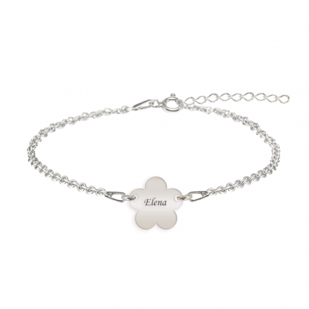 Bratari pentru picior din argint - Esma - Bratara personalizata pentru picior cu floricica din argint 925