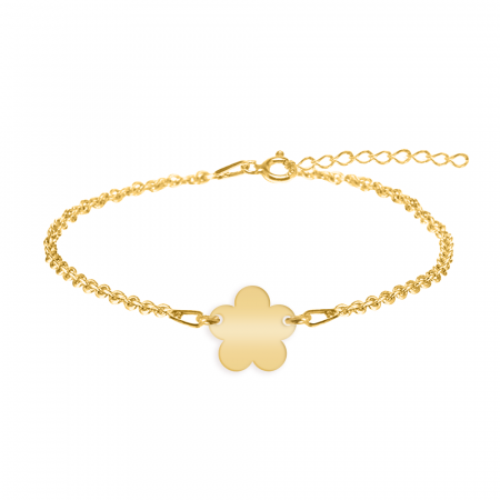 Esma - Bratara personalizata pentru picior cu floricica din argint 925 placat cu aur galben 24K [1]