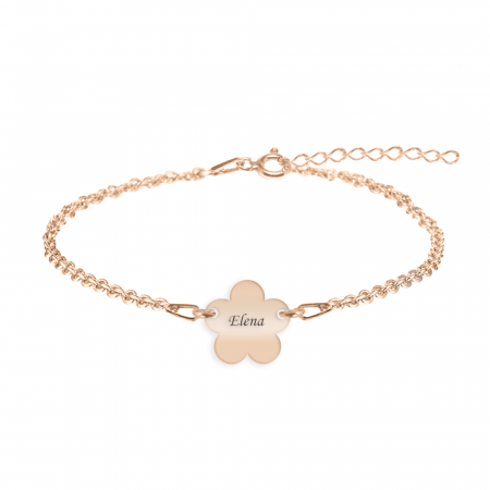 Esma - Bratara personalizata pentru picior cu floricica din argint 925 placat cu aur roz [1]
