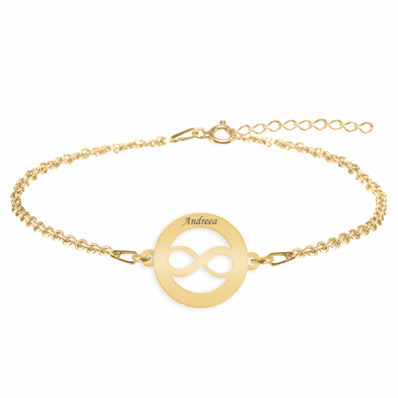 Eternity - Bratara personalizata infinit in cerc din argint 925 placat cu aur galben 24K [1]
