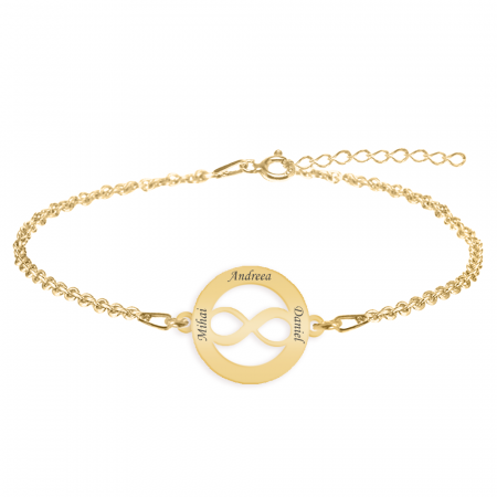 Eternity - Bratara personalizata infinit in cerc din argint 925 placat cu aur galben 24K [2]