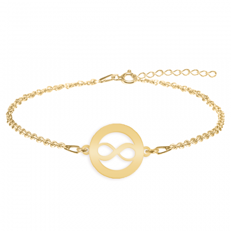 Bratari personalizate - Eternity - Bratara personalizata infinit in cerc din argint 925 placat cu aur galben 24K