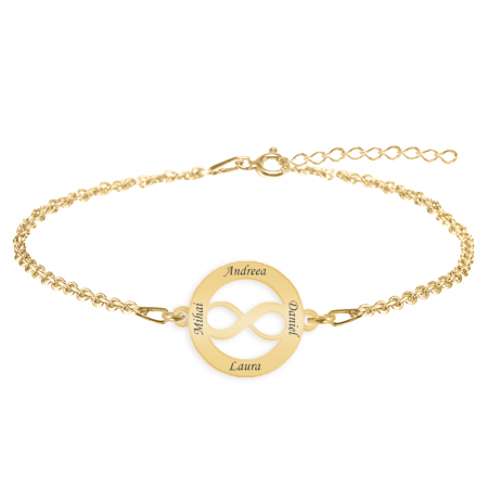 Eternity - Bratara personalizata infinit in cerc din argint 925 placat cu aur galben 24K [3]