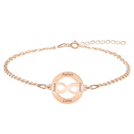Eternity - Bratara personalizata infinit in cerc din argint 925 placat cu aur roz [3]