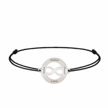 Bratari personalizate - Eternity - Bratara personalizata snur infinit in cerc din argint 925