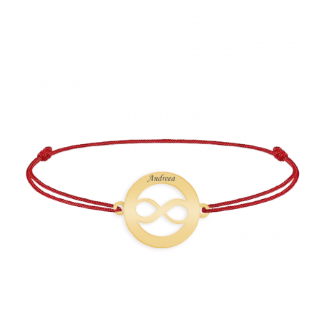 Eternity - Bratara personalizata snur infinit in cerc din argint 925 placat cu aur galben 24K [3]