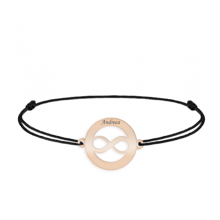 Bratari personalizate - Eternity - Bratara personalizata snur infinit in cerc din argint 925 placat cu aur roz