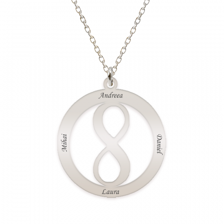 Lantisoare si coliere din argint - Eternity - Colier personalizat infinit in cerc din argint 925