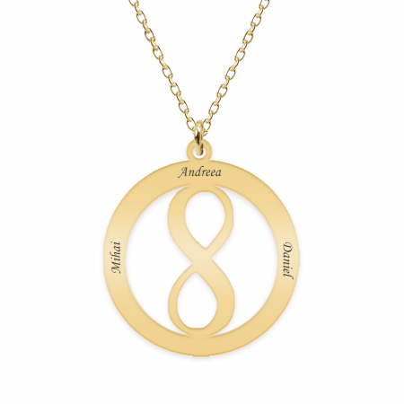 Eternity - Colier personalizat infinit in cerc din argint 925 placat cu aur galben 24K [1]