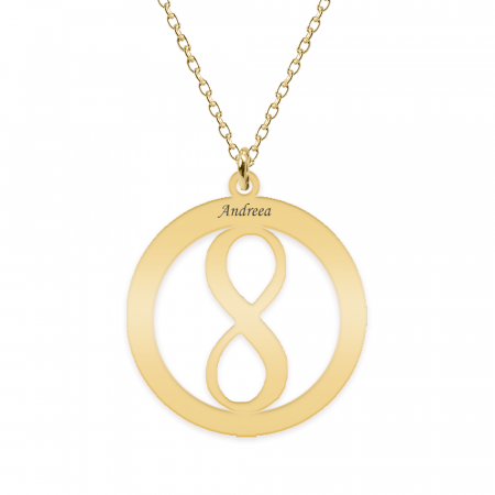Eternity - Colier personalizat infinit in cerc din argint 925 placat cu aur galben 24K [3]