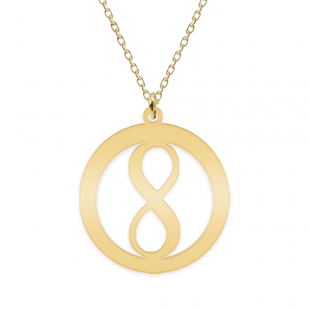 Bijuterii placate cu aur - Eternity - Colier personalizat infinit in cerc din argint 925 placat cu aur galben 24K