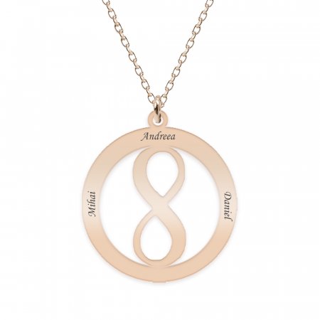 Eternity - Colier personalizat infinit in cerc din argint 925 placat cu aur roz [3]