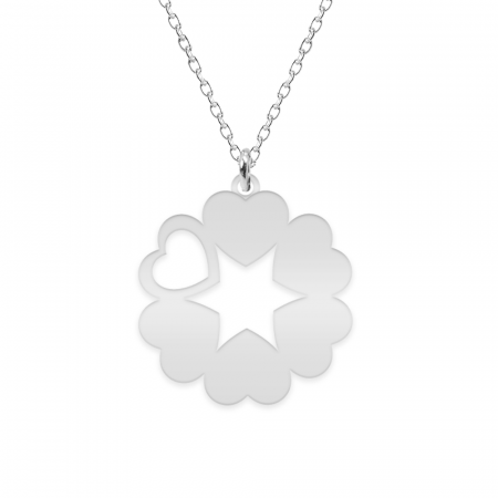 Lantisor de familie cu inimioare personalizate - argint 925 [1]