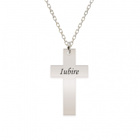 Lantisoare si coliere din argint - Faith - Colier argint 925 personalizat cu text - cruce