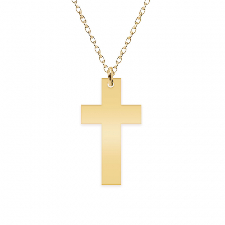 Faith - Colier argint 925 placat cu aur galben 24K personalizat cu text - cruce [1]