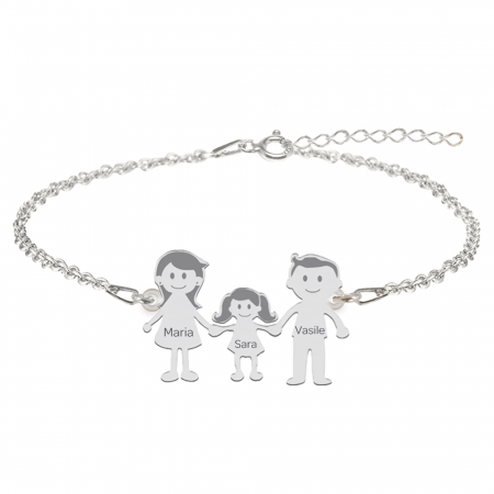 Bijuterii de cuplu si familie - Family - Bratara personalizata din argint 925 membrii familiei