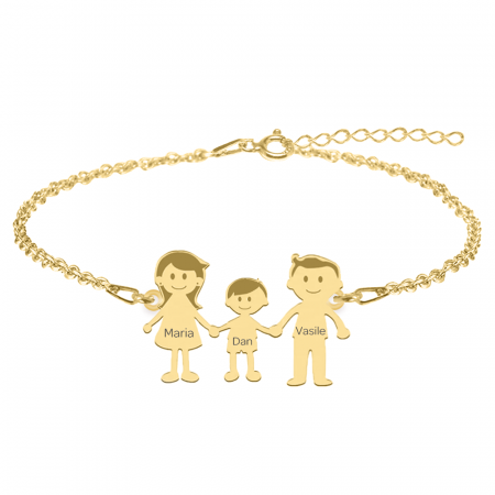 Family - Bratara personalizata din argint 925 placat cu aur galben 24K membrii familiei [2]