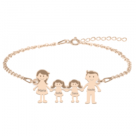 Family - Bratara personalizata din argint 925 placat cu aur roz membrii familiei [1]