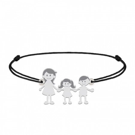 Family - Bratara personalizata mama si copilul cu snur si argint 925 [2]