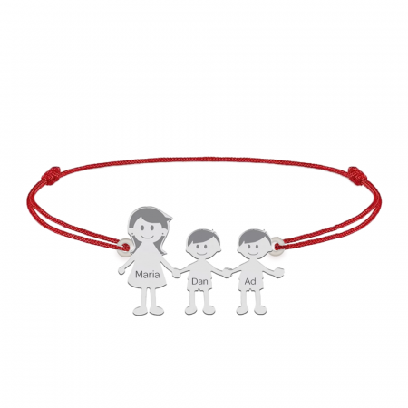 Family - Bratara personalizata mama si copilul cu snur si argint 925 [1]