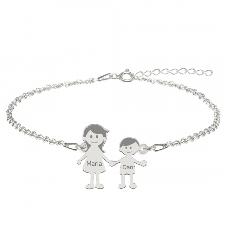 Bijuterii de cuplu si familie - Family - Bratara personalizata mama si copilul din argint 925