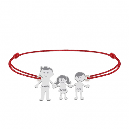 Family - Bratara personalizata tata si copilul cu snur si argint 925 [2]
