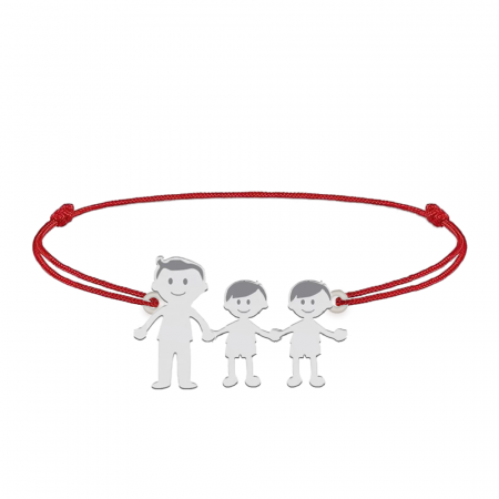 Family - Bratara personalizata tata si copilul cu snur si argint 925 [1]