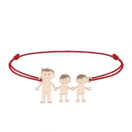 Family - Bratara personalizata tata si copilul cu snur si argint 925 placat cu aur roz [2]