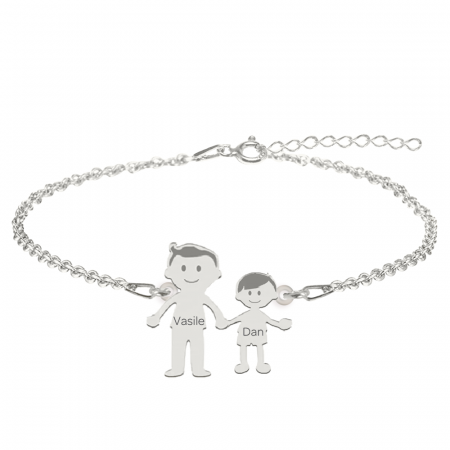 Family - Bratara personalizata tata si copilul din argint 925 [2]