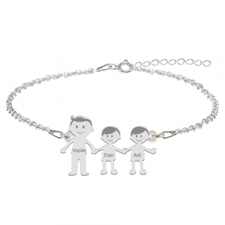Family - Bratara personalizata tata si copilul din argint 925 [3]