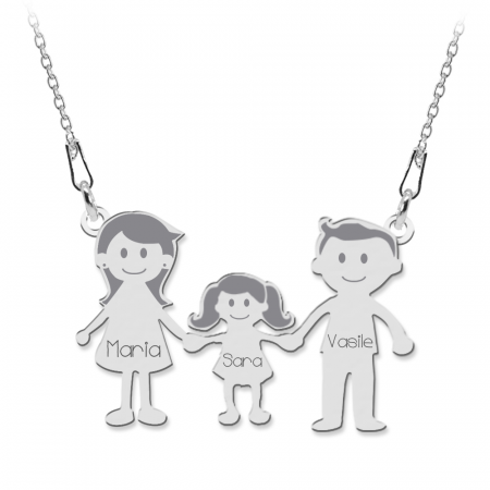 Lantisoare cu text personalizat din argint - Family - Colier personalizat din argint membrii familiei