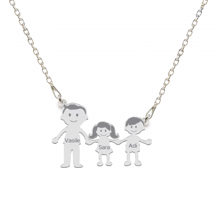 Family - Colier personalizat tata si copilul din argint 925 [2]