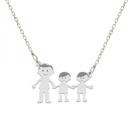 Family - Colier personalizat tata si copilul din argint 925 [1]