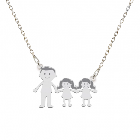 Family - Colier personalizat tata si copilul din argint 925 [3]