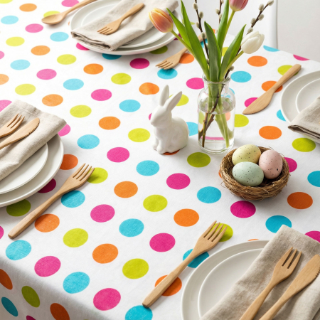 Articole de Sezon, Sarbatori si Evenimente - Față de masă de Paște - flanel - 132 x 178 cm