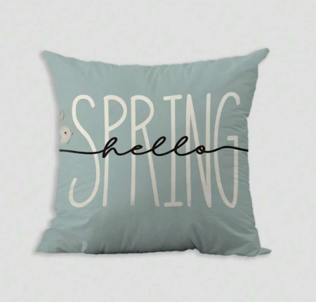 Pentru casa - Fata de perna decorativa „Hello Spring” – 45x45 cm, 100% poliester
