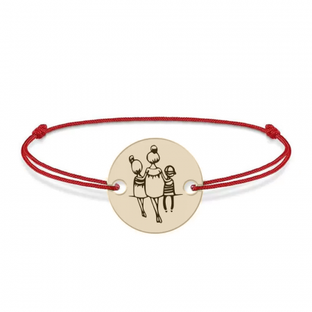 Felicia - Bratara personalizata snur banut mama si doi copii din  Aur 14 karate - 0,51 grame,12 mm [3]